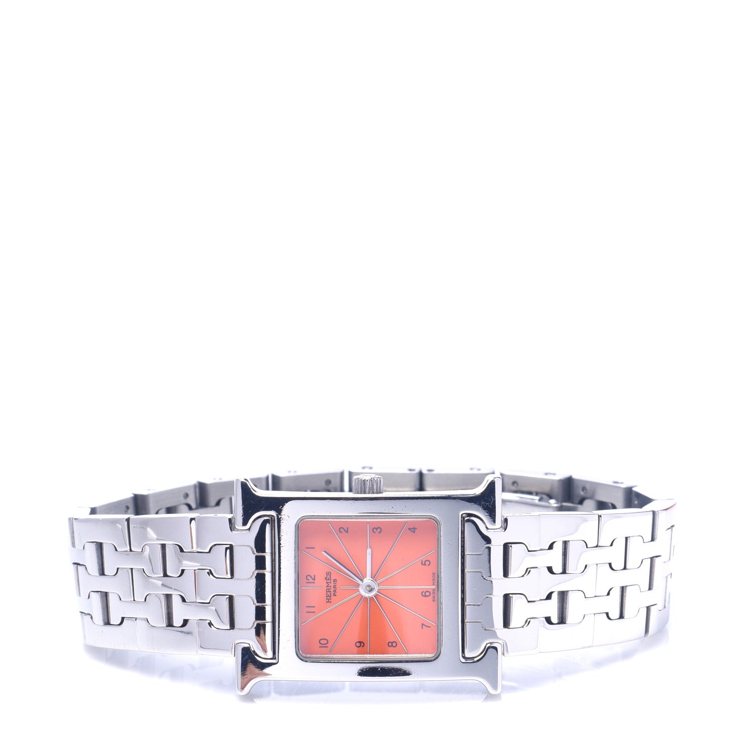 Hermes Stainless Steel 21mm Heure H Hour Quartz Watch Orange 2 of 6