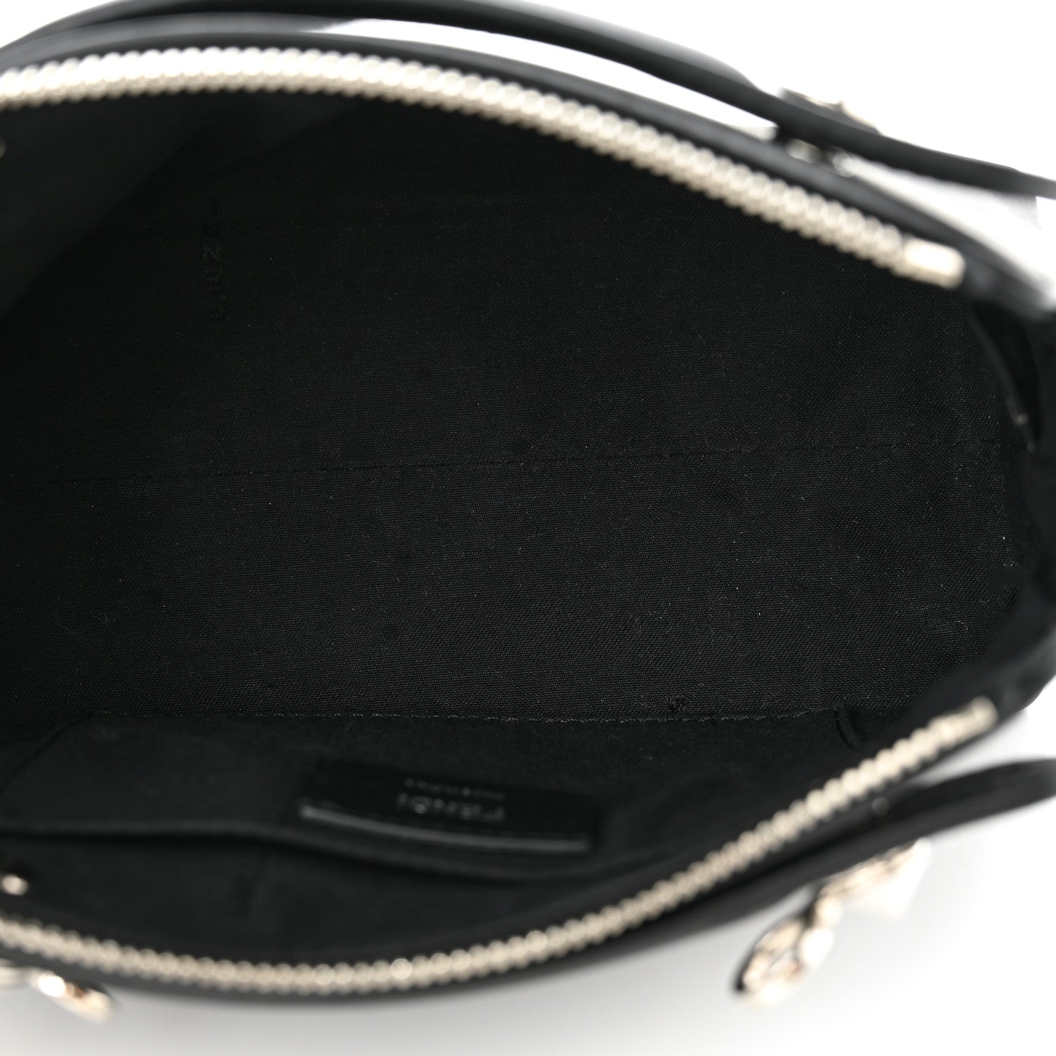 Fendi Vitello Dolce Crystal Heart Croc Tail Mini By The Way Boston Bag Black Rosso 5 of 13