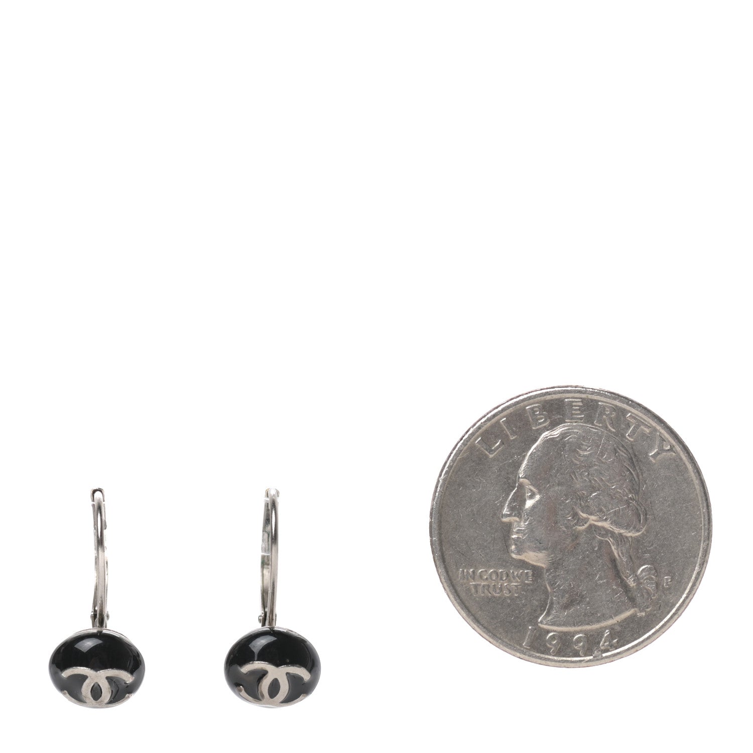 Chanel Resin CC Earrings Black 2 of 5