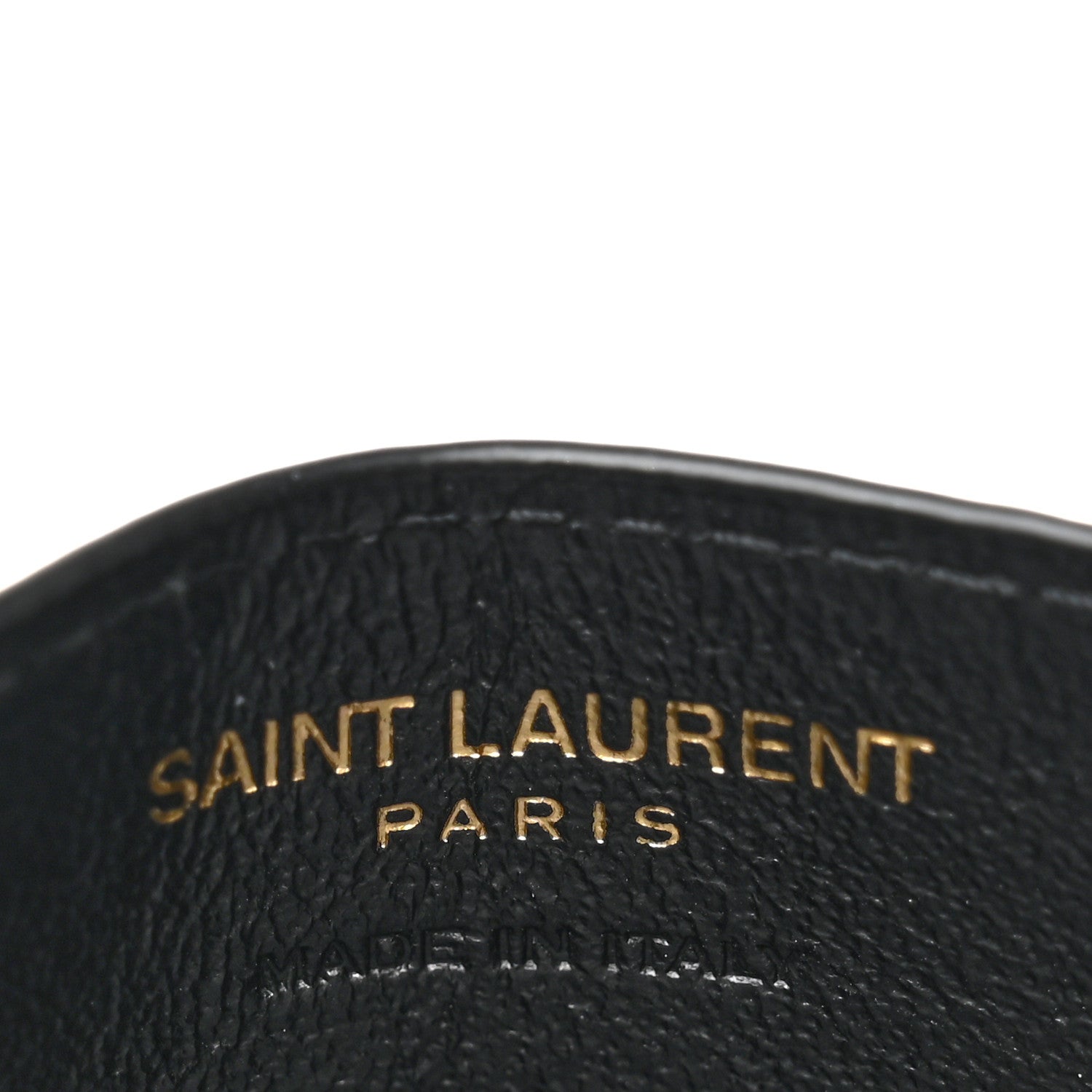 Saint Laurent Grain De Poudre Matelasse Chevron Monogram Credit Card Case Black 6 of 8