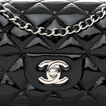 Chanel Patent Calfskin Quilted Extra Mini Rectangular Flap Black 8 of 10