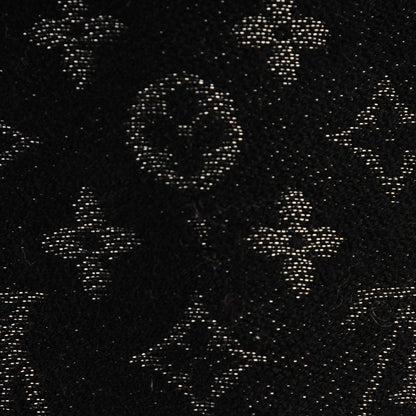 Louis Vuitton Wool Cashmere Lurex Monogram Scarf Black Silver 4 of 6