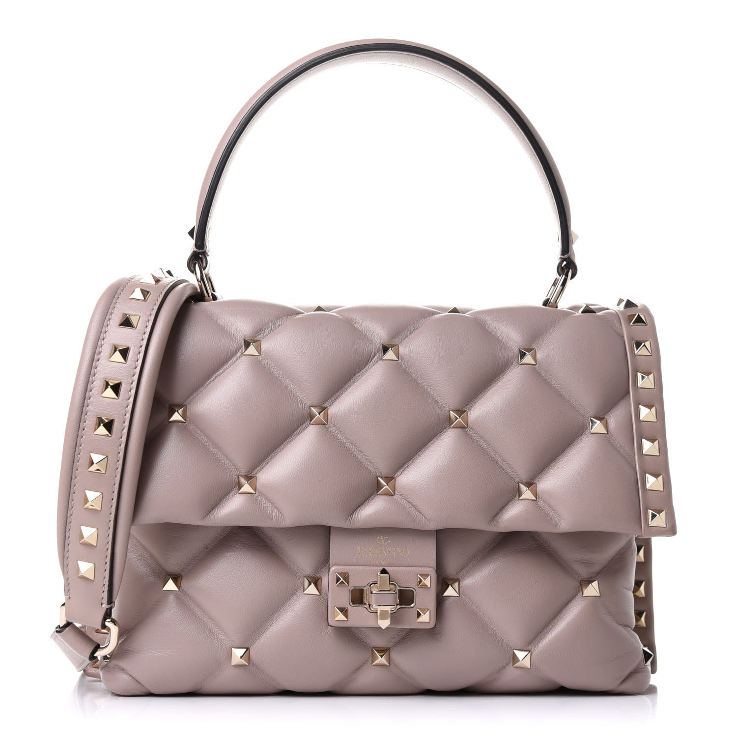 Valentino Garavani Nappa Medium Candystud Top Handle Bag Poudre 1 of 9