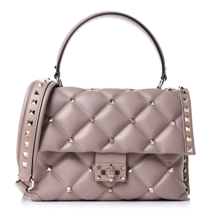 Valentino Garavani Nappa Medium Candystud Top Handle Bag Poudre 1 of 9