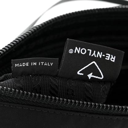Prada Tessuto Nylon Saffiano Pochette Black 7 of 13