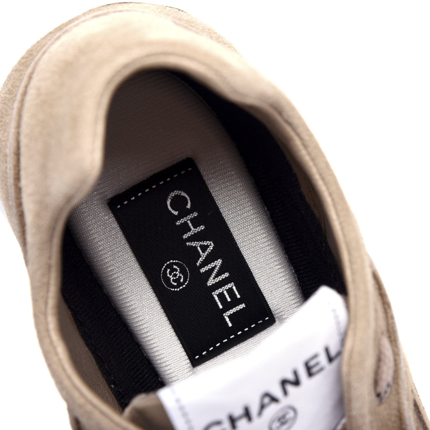 Chanel Suede Goatskin CC Sneakers 38.5 Dark Beige 8 of 10
