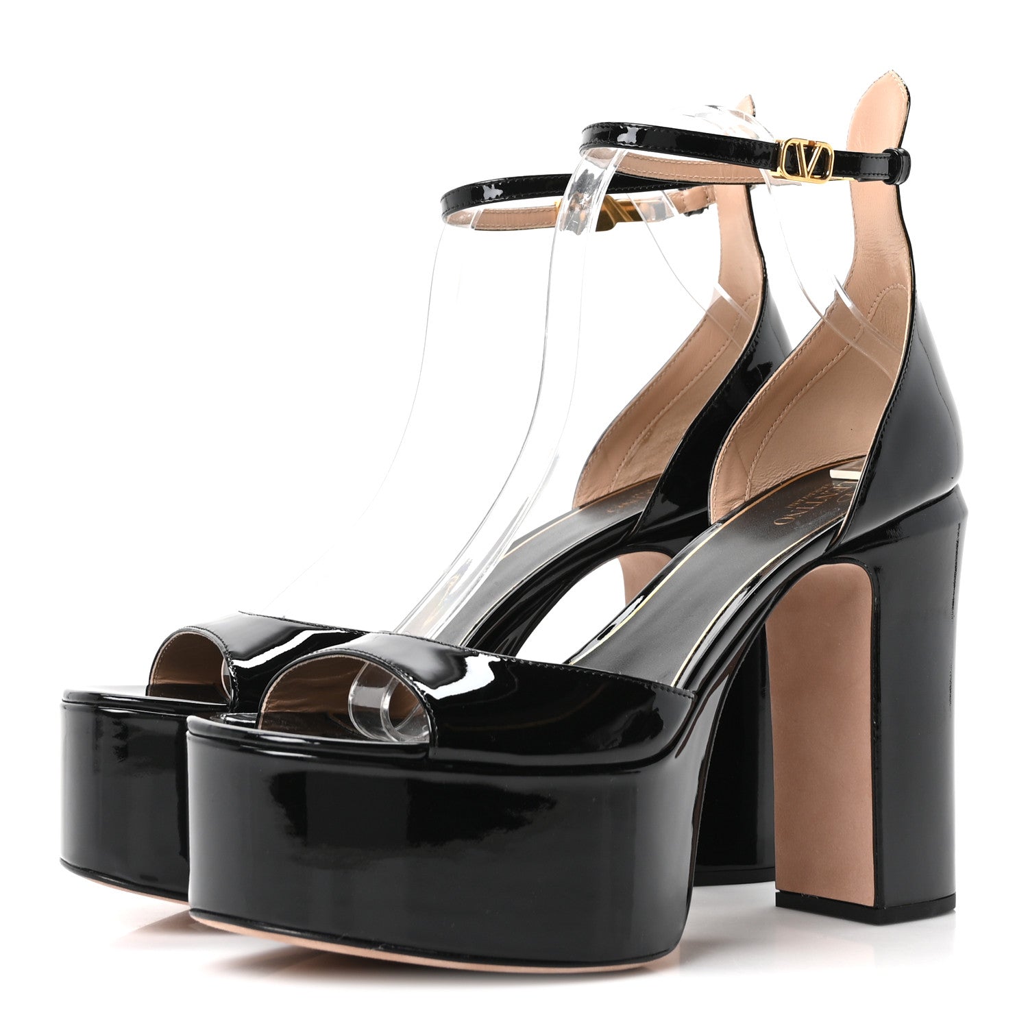 Valentino Garavani Patent Tan-Go 50/120mm Platform Pumps 40 Black 4 of 10