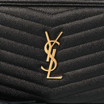 Saint Laurent Grain De Poudre Matelasse Monogram Mini Lou Camera Bag Black 8 of 10