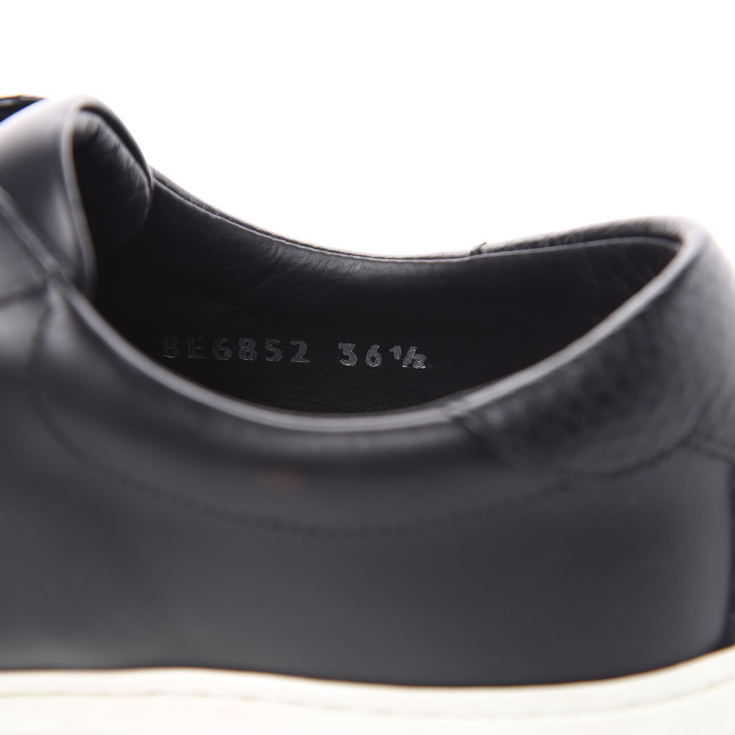 Fendi Vitello Microfiber FF Rockoclick Slip On Sneakers 36.5 Black Tobacco 8 of 9