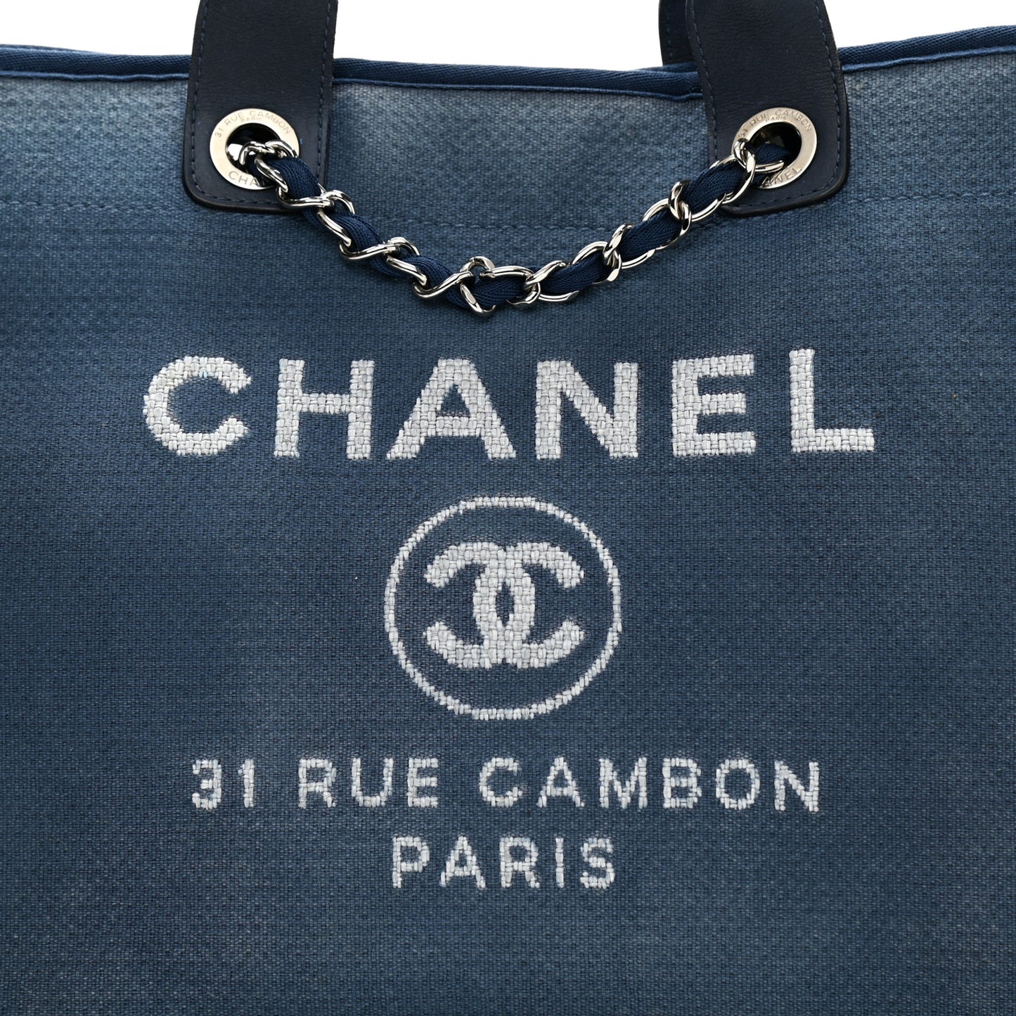 Canvas Medium Deauville Tote Blue