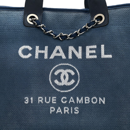 Chanel Canvas Medium Deauville Tote Blue 8 of 10