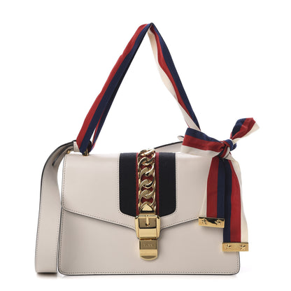 Gucci Calfskin Small Sylvie Shoulder Bag Off White 1 of 12