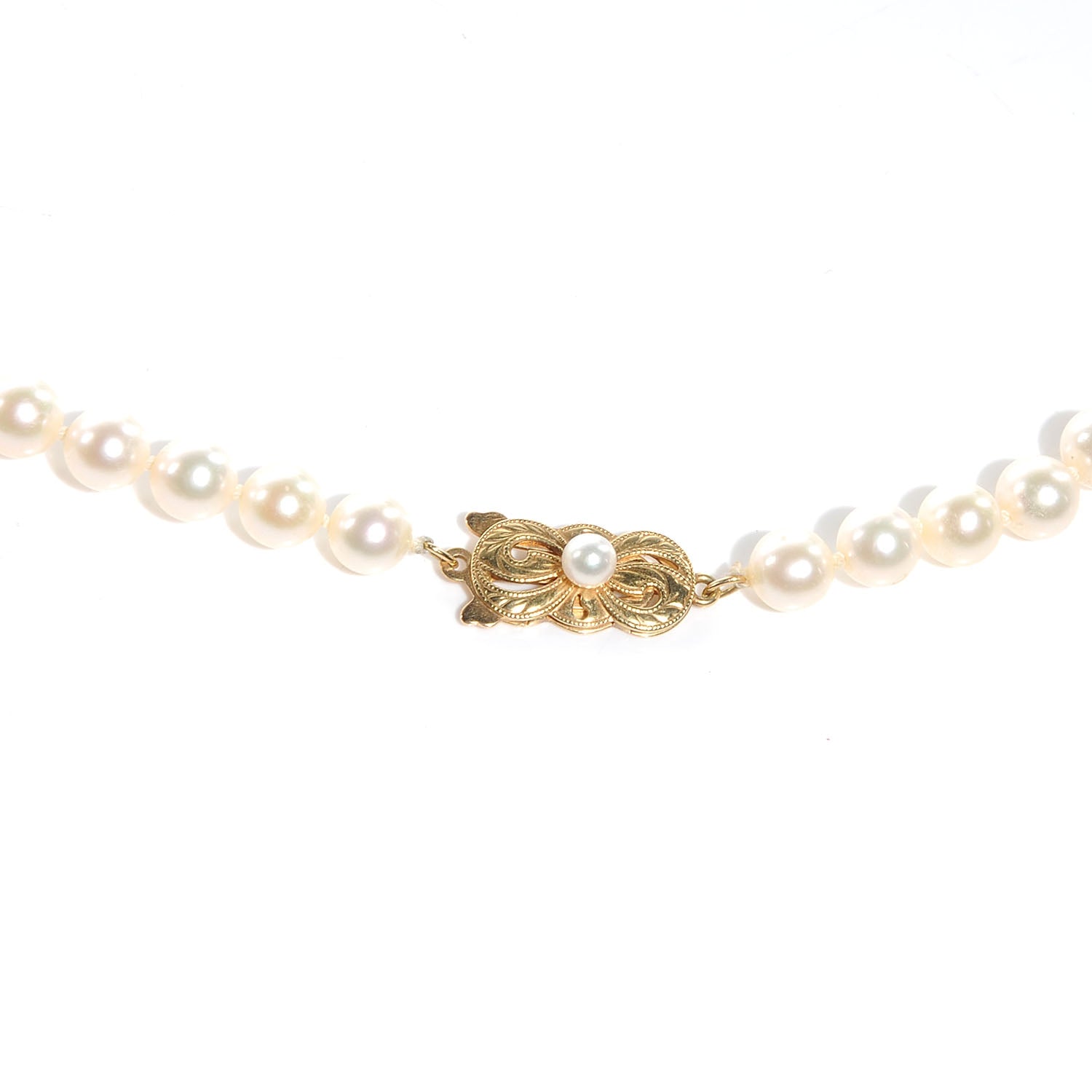 Mikimoto 18k Gold Pearl Strand Choker 16 4 of 6