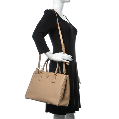 Prada Saffiano Medium Galleria Double Zip Tote Sabbia 2 of 17
