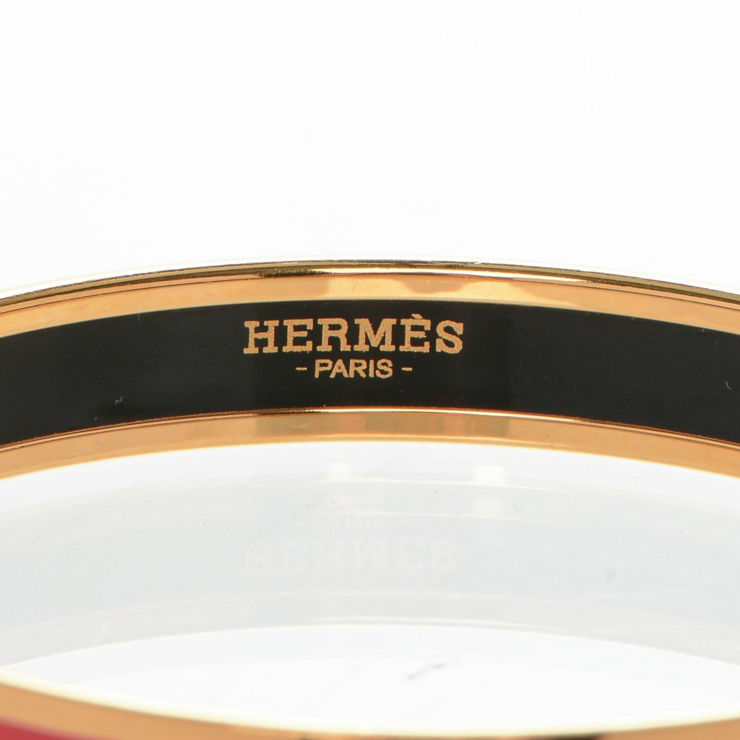Enamel Printed Caleche Narrow Bracelet 70 Framboise