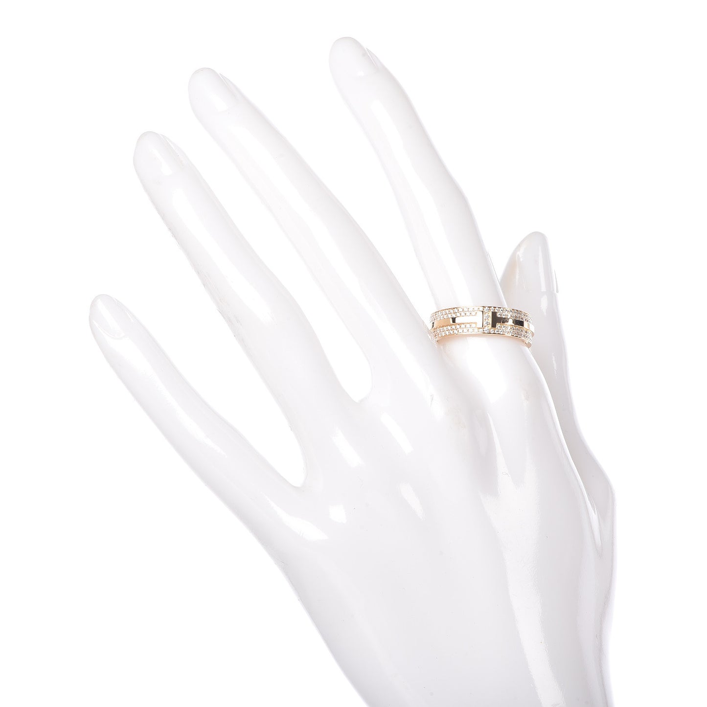 18K Yellow Gold Wide Diamond T Two Ring 57 8