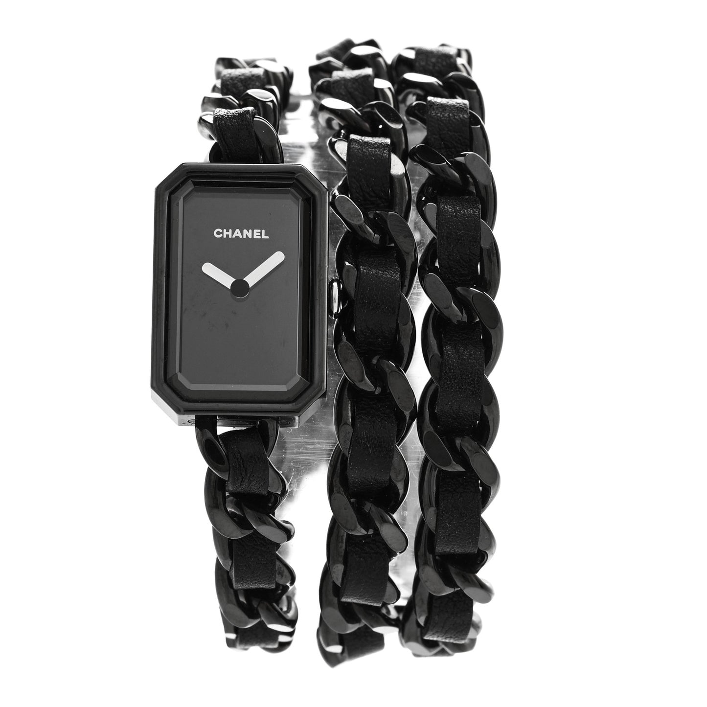 Stainless Steel Lambskin 16mm Premiere Rock Triple Row Quartz Watch Black