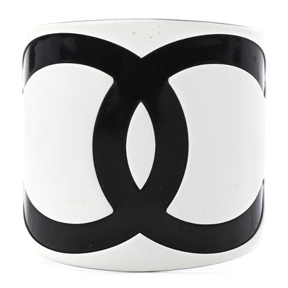 Chanel Resin CC Cuff White Black 1 of 4