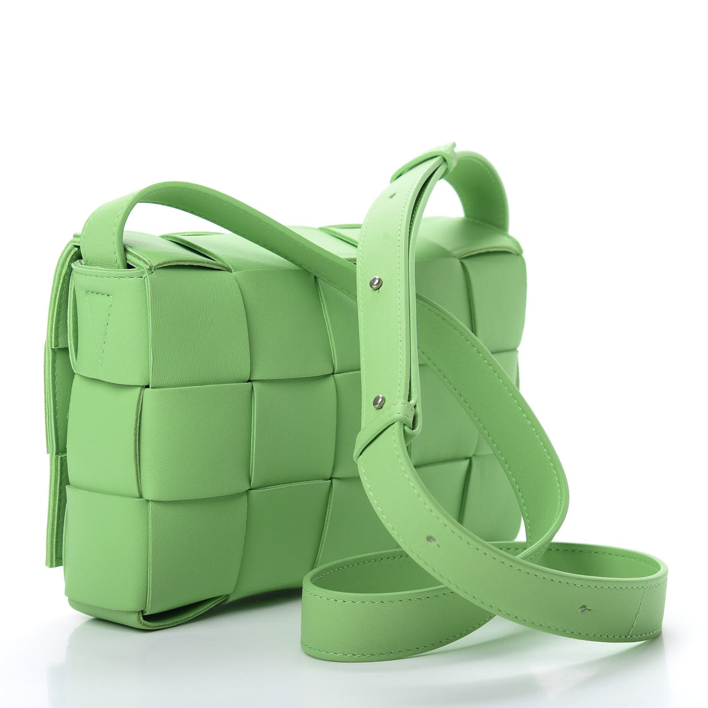 Nappa Maxi Intreccio Cassette Bag Pistachio
