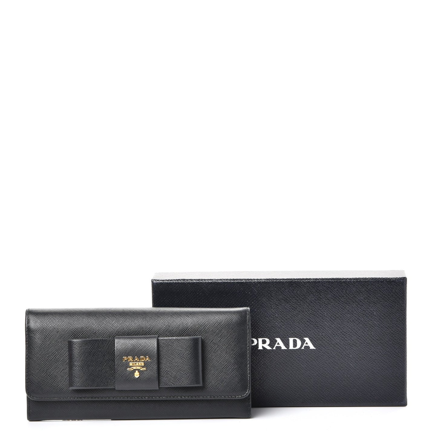 Saffiano Bow Continental Wallet Nero Black