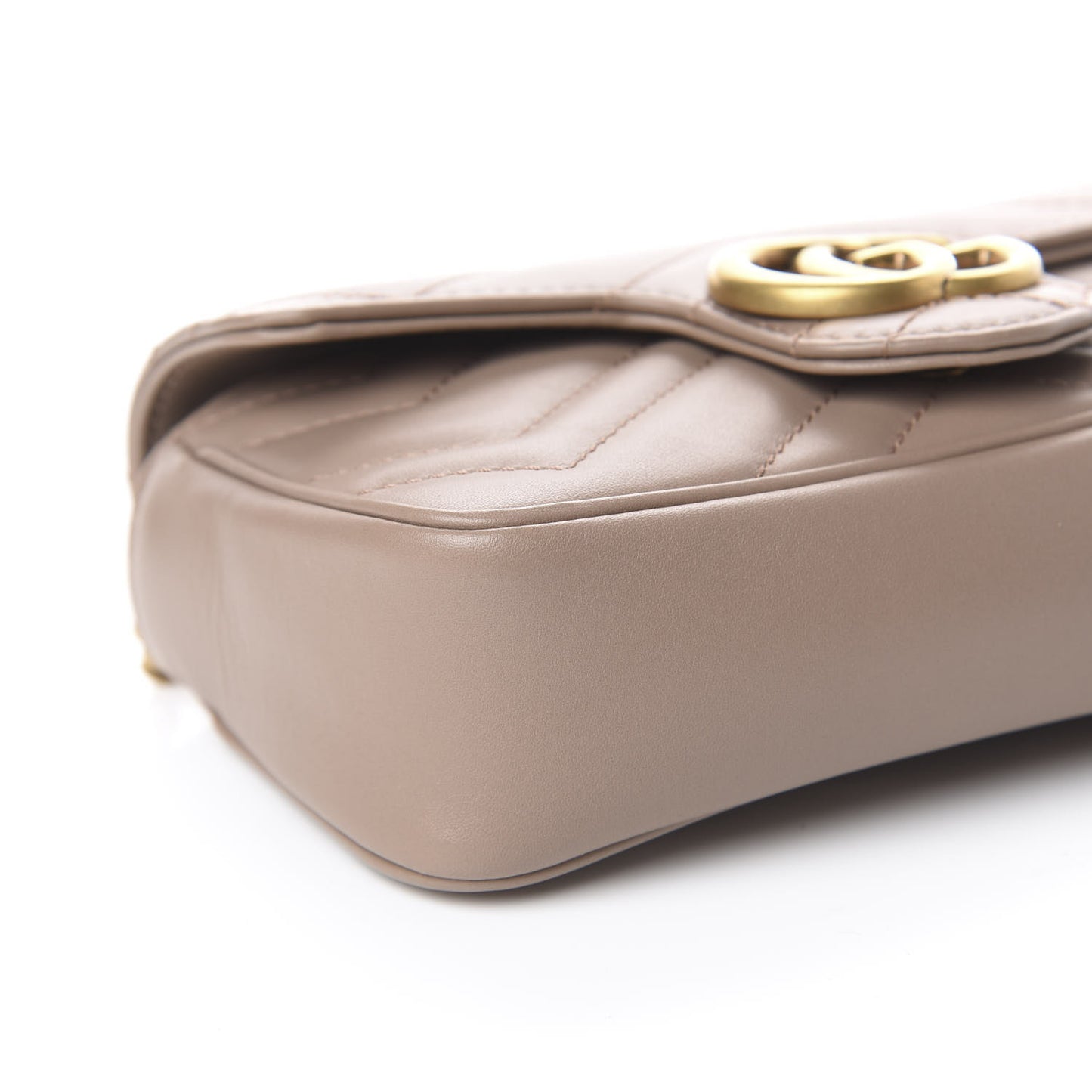Calfskin Matelasse Super Mini GG Marmont Shoulder Bag Porcelain Rose