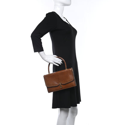 Hermes Shiny Porosus Crocodile Sac Chaine d Ancre Fauve 2 of 14