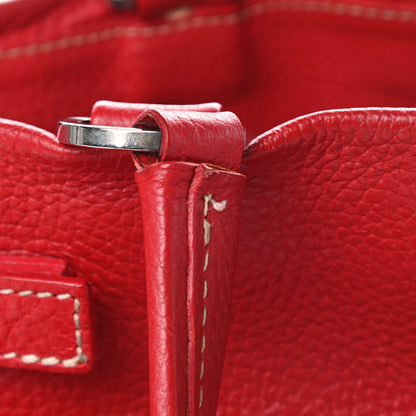Prada Vitello Daino Buckle Shoulder Bag Rosso 15 of 17