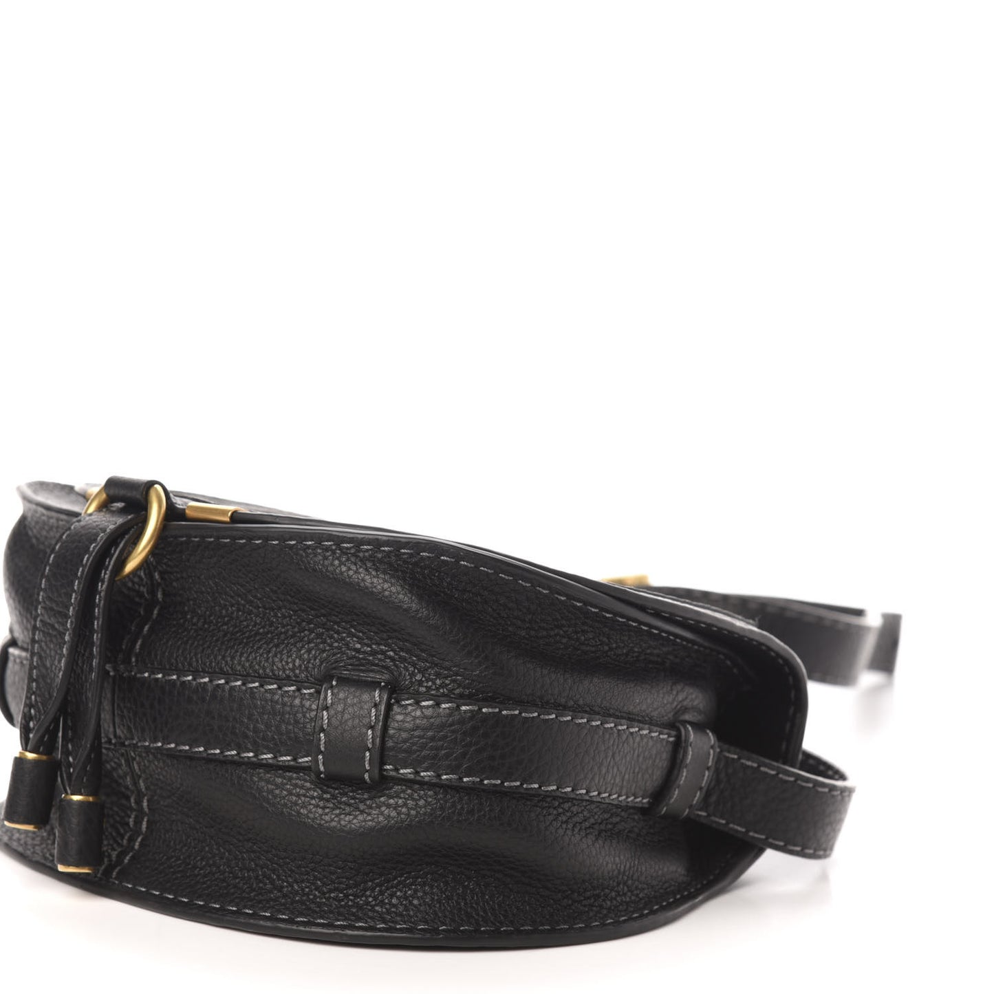 Calfskin Mini Marcie Round Crossbody Bag Black
