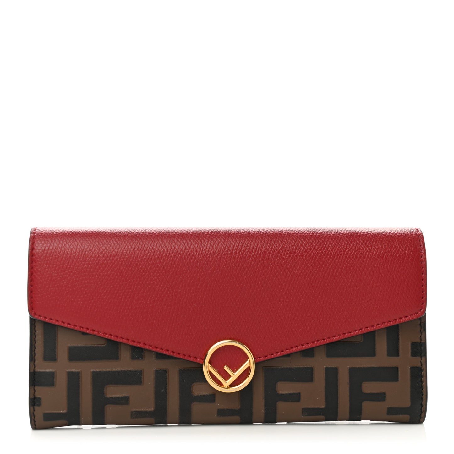 Vitello Cruise F is Fendi Bi-Color FF 1974 Embossed Continental Envelope Wallet On Chain Maya Black Fragola
