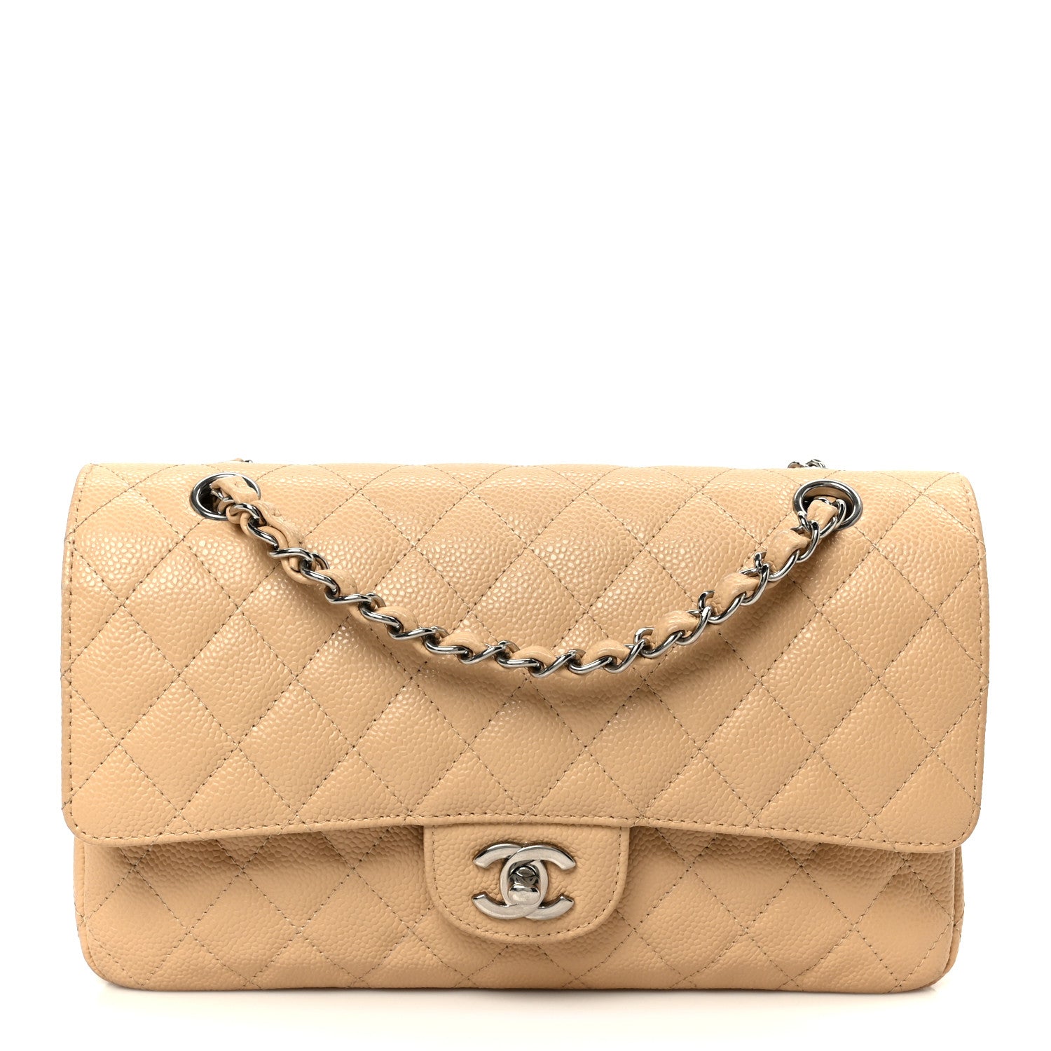 Chanel Caviar Quilted Medium Double Flap Beige 1 of 11