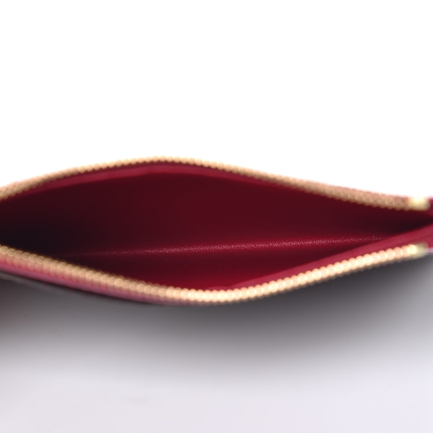 Monogram Zipped Card Holder Fuchsia