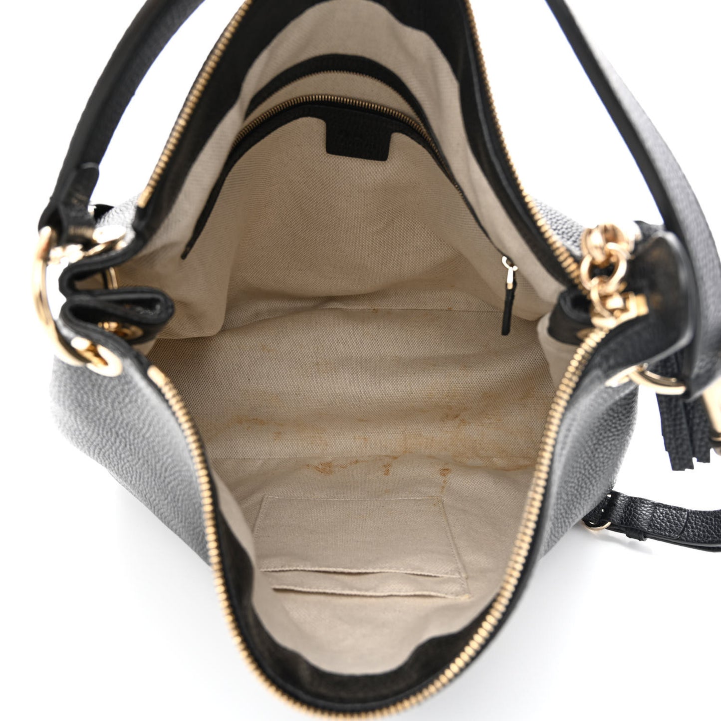 Pebbled Calfskin Large Soho Hobo Black