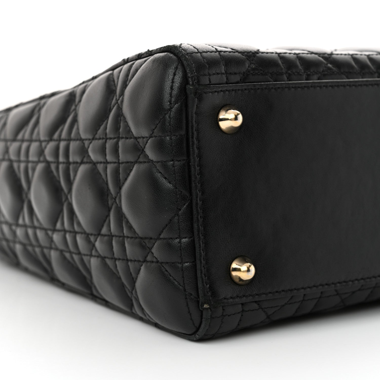 Christian Dior Lambskin Cannage Large Lady Dior Black 9 of 14