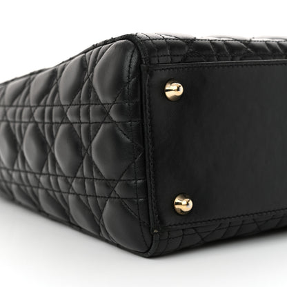 Christian Dior Lambskin Cannage Large Lady Dior Black 9 of 14