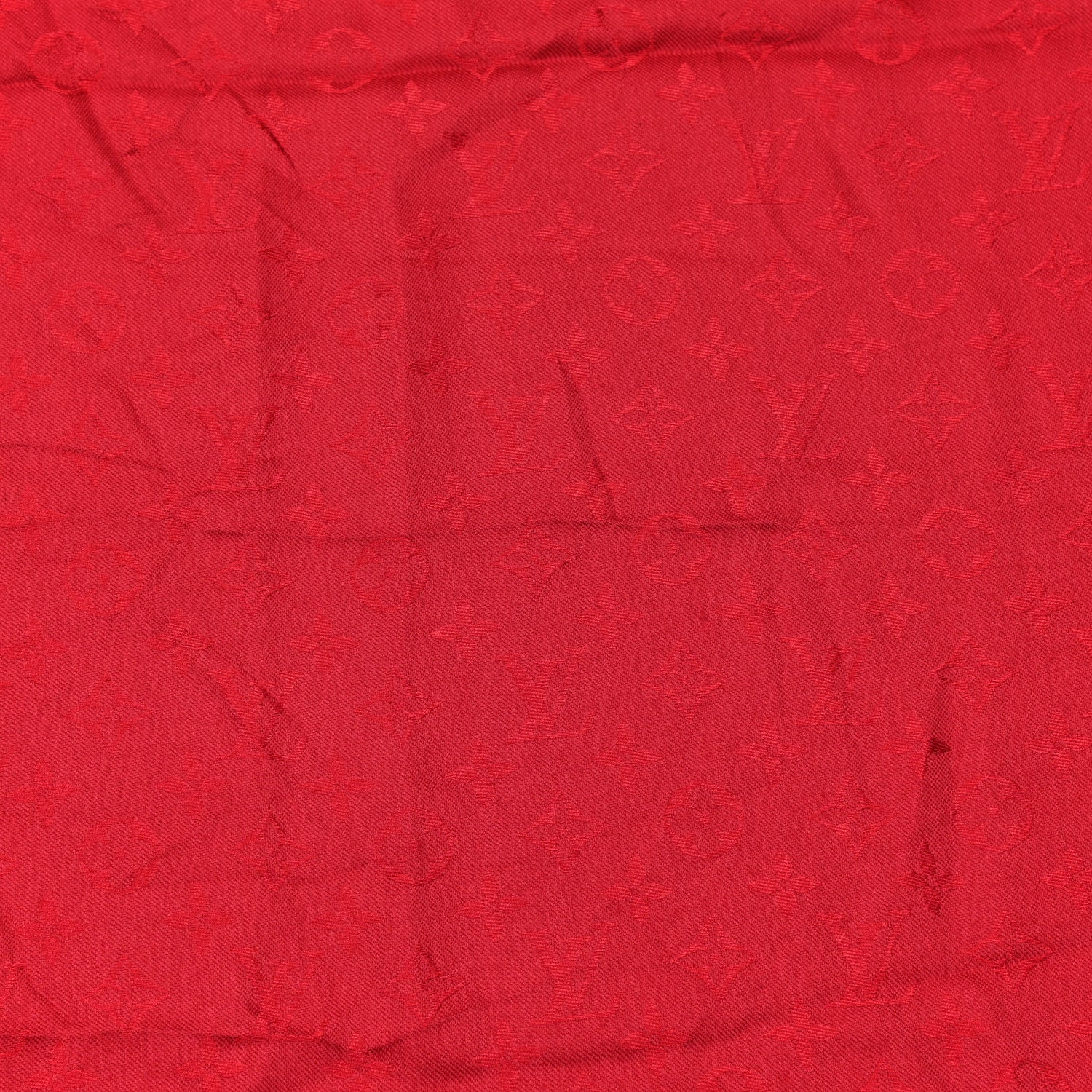 Louis Vuitton Silk Wool Monogram Shawl Pomme D'Amour 2 of 4