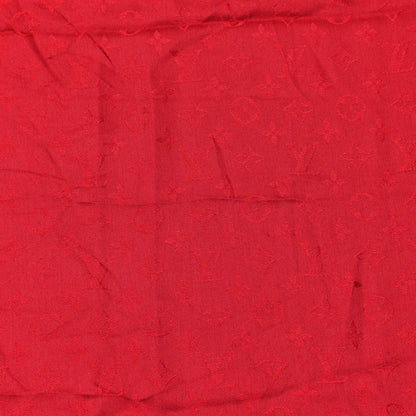 Louis Vuitton Silk Wool Monogram Shawl Pomme D'Amour 2 of 4