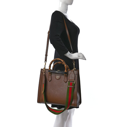 Gucci Textured Dollar Calfskin Medium Diana Tote Bag Cuir Black 2 of 8