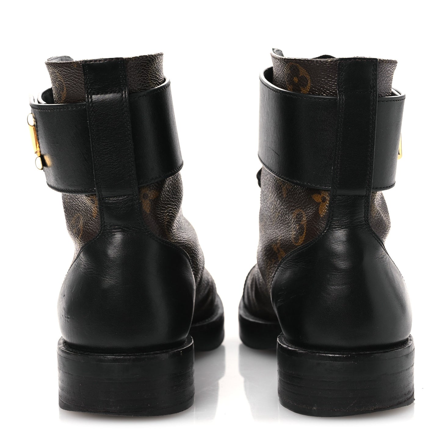 Calfskin Monogram Wonderland Flat Ranger Boots 36.5 Black