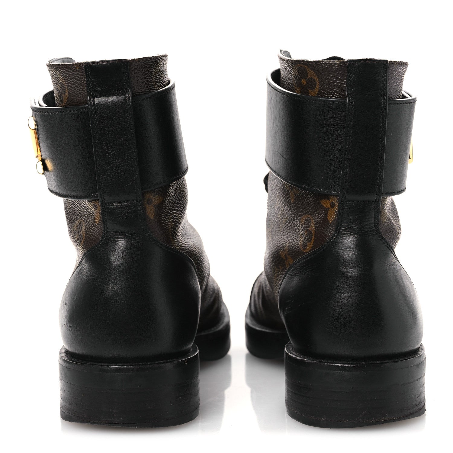 Louis Vuitton Calfskin Monogram Wonderland Flat Ranger Boots 36.5 Black 6 of 15
