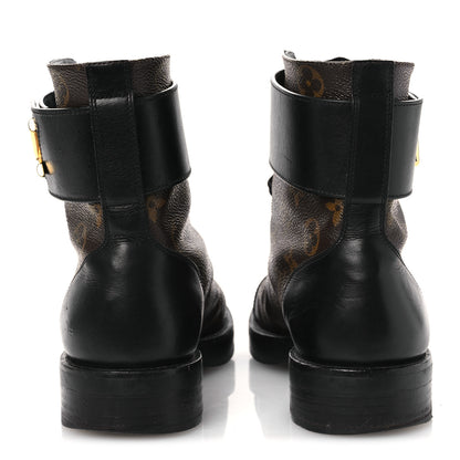 Louis Vuitton Calfskin Monogram Wonderland Flat Ranger Boots 36.5 Black 6 of 15