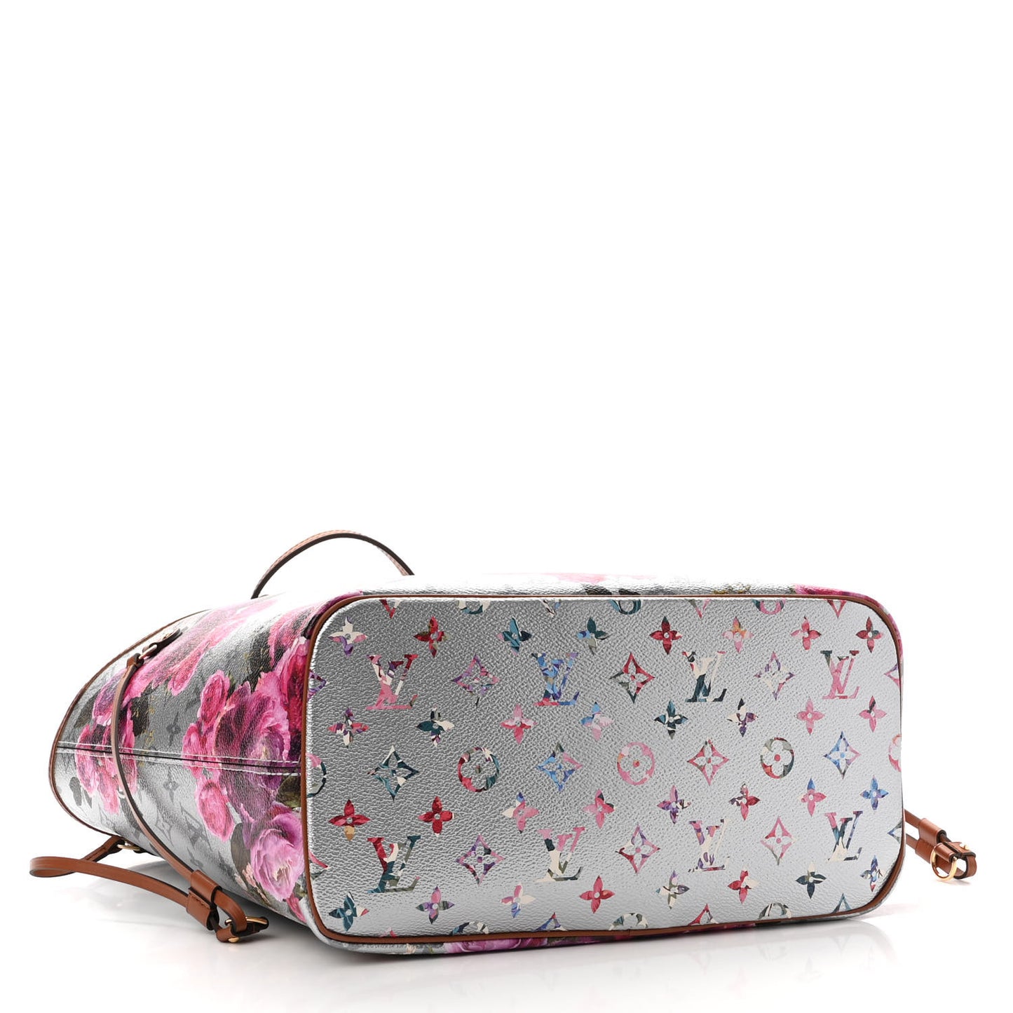 Metallic Monogram LV Garden Neverfull MM Silver