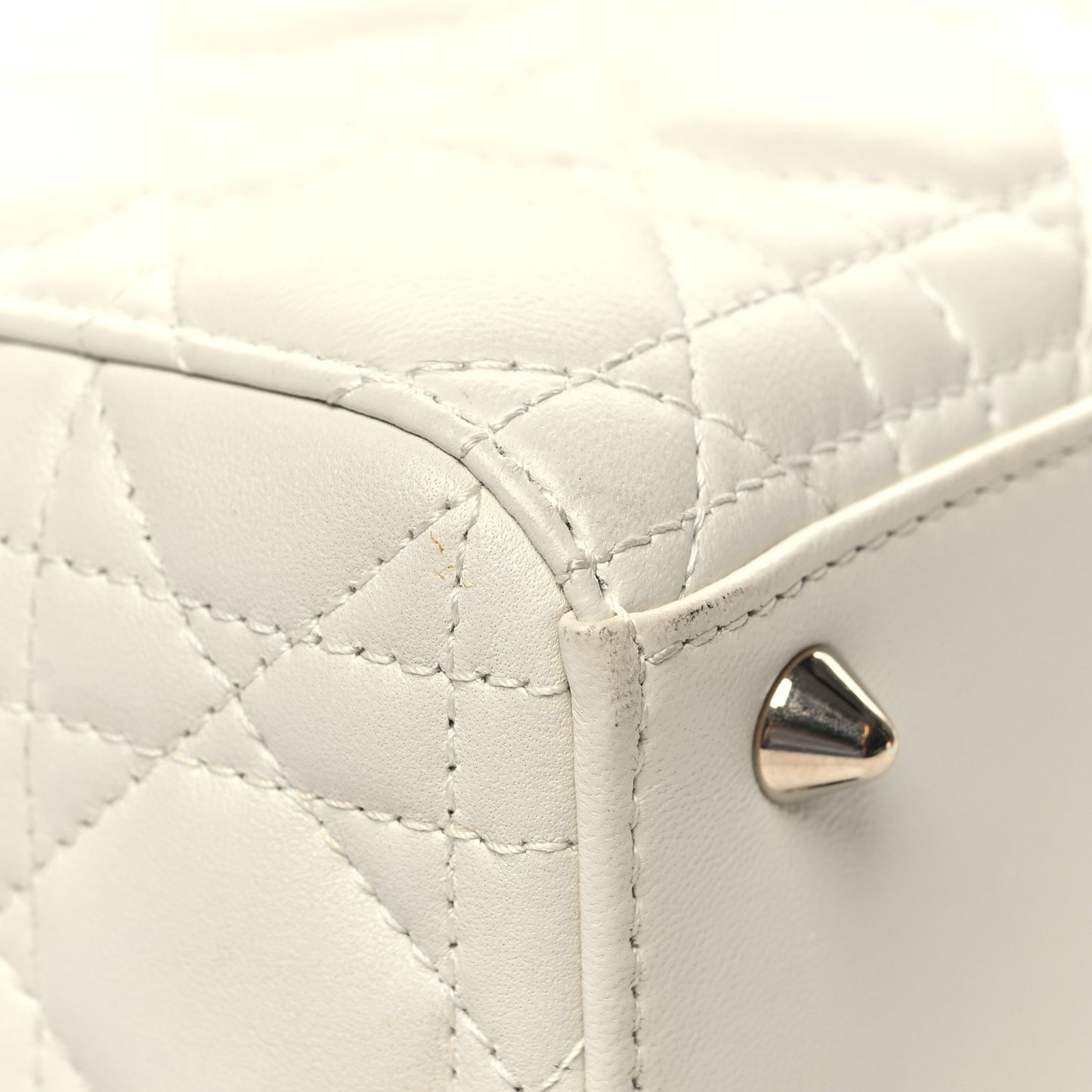 Lambskin Cannage Small My ABCDior Lady Dior White