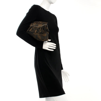 Burberry Prorsum Suede Fringe Camoflauge Clutch Multicolor 2 of 9
