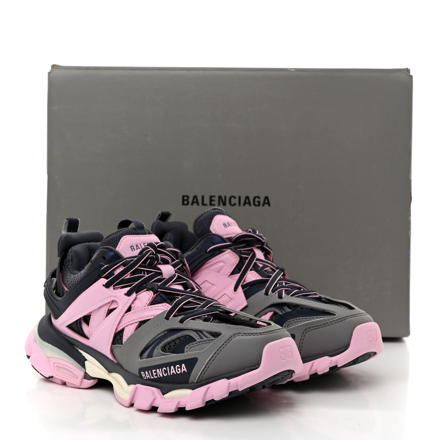 Mesh Rubber Tri-Color Womens Track Sneakers 37 Dark Grey Pink Grey