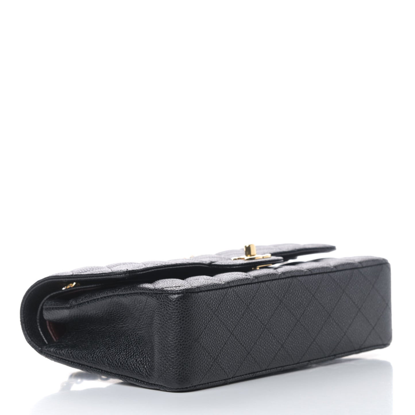 Caviar Quilted Medium Double Flap Black