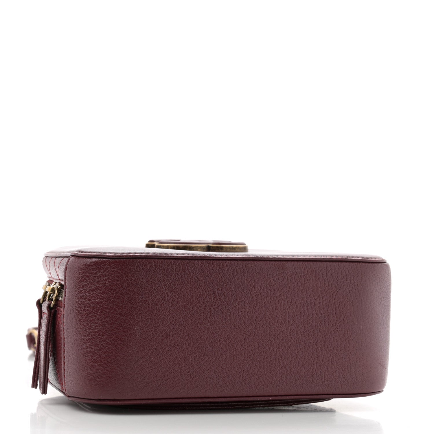 Chanel Shiny Calfskin Goatskin Quilted Small Coco Curve Vanity Burgundy 4 of 14