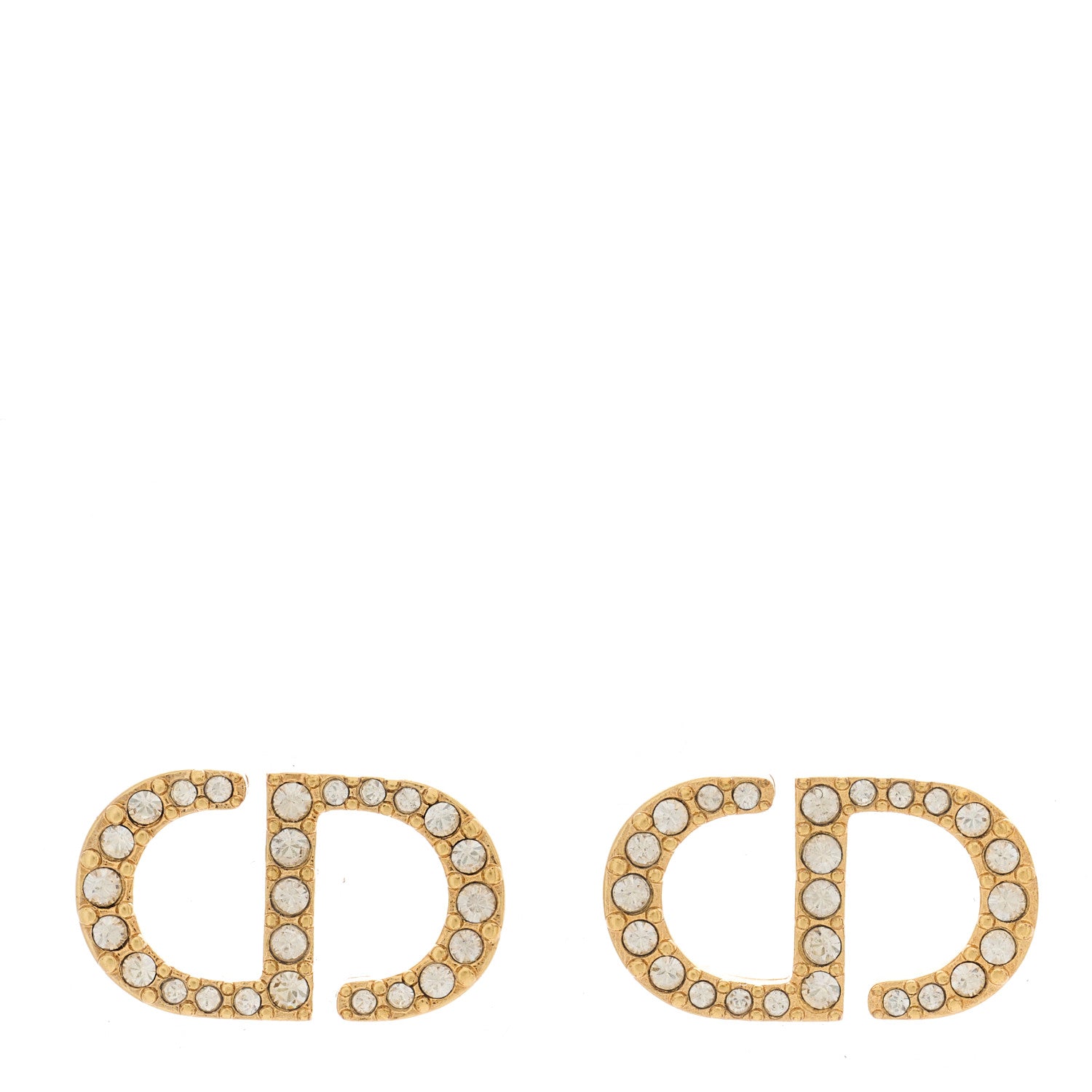 Christian Dior Crystal Clair D Lune Earrings Gold 1 of 5