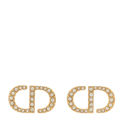 Christian Dior Crystal Clair D Lune Earrings Gold 1 of 5