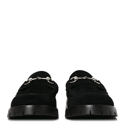 Gucci Suede Mens Horsebit Loafers 7.5 Black 2 of 8