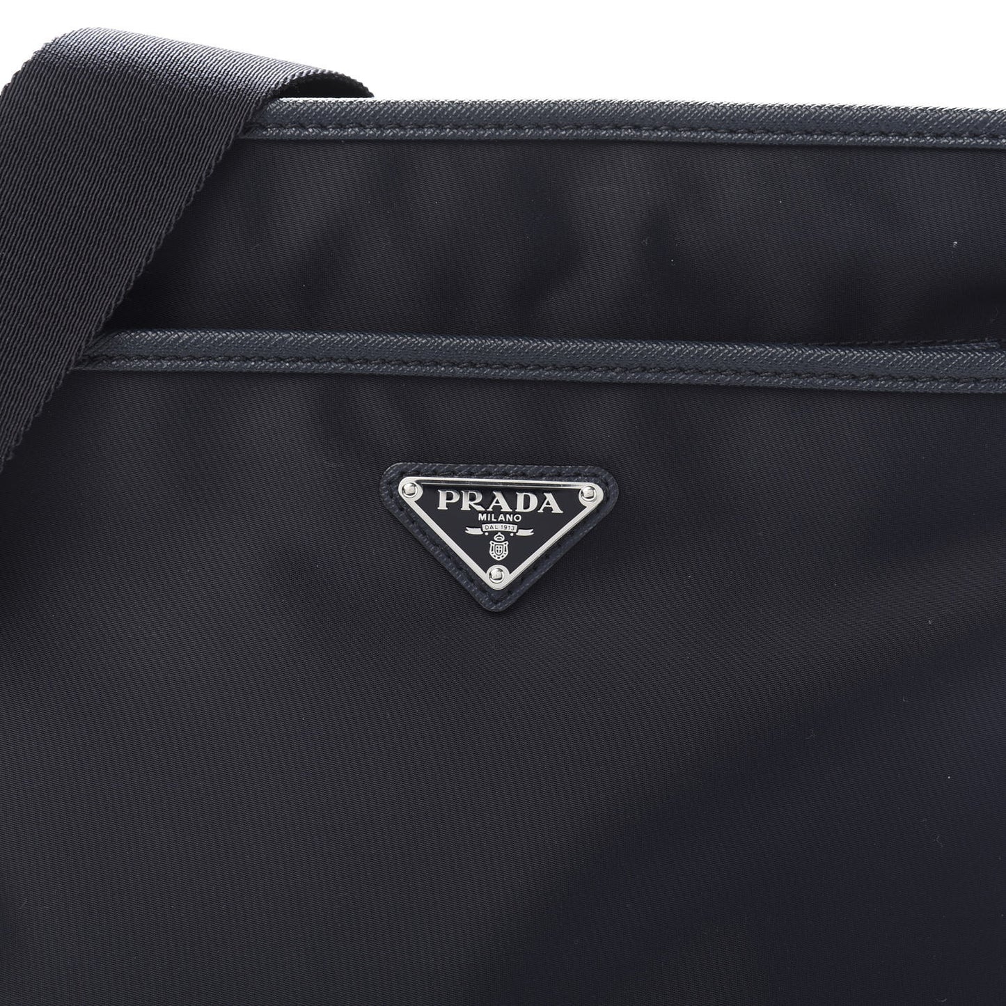 Tessuto Nylon Saffiano Flat Messenger Bag Baltico